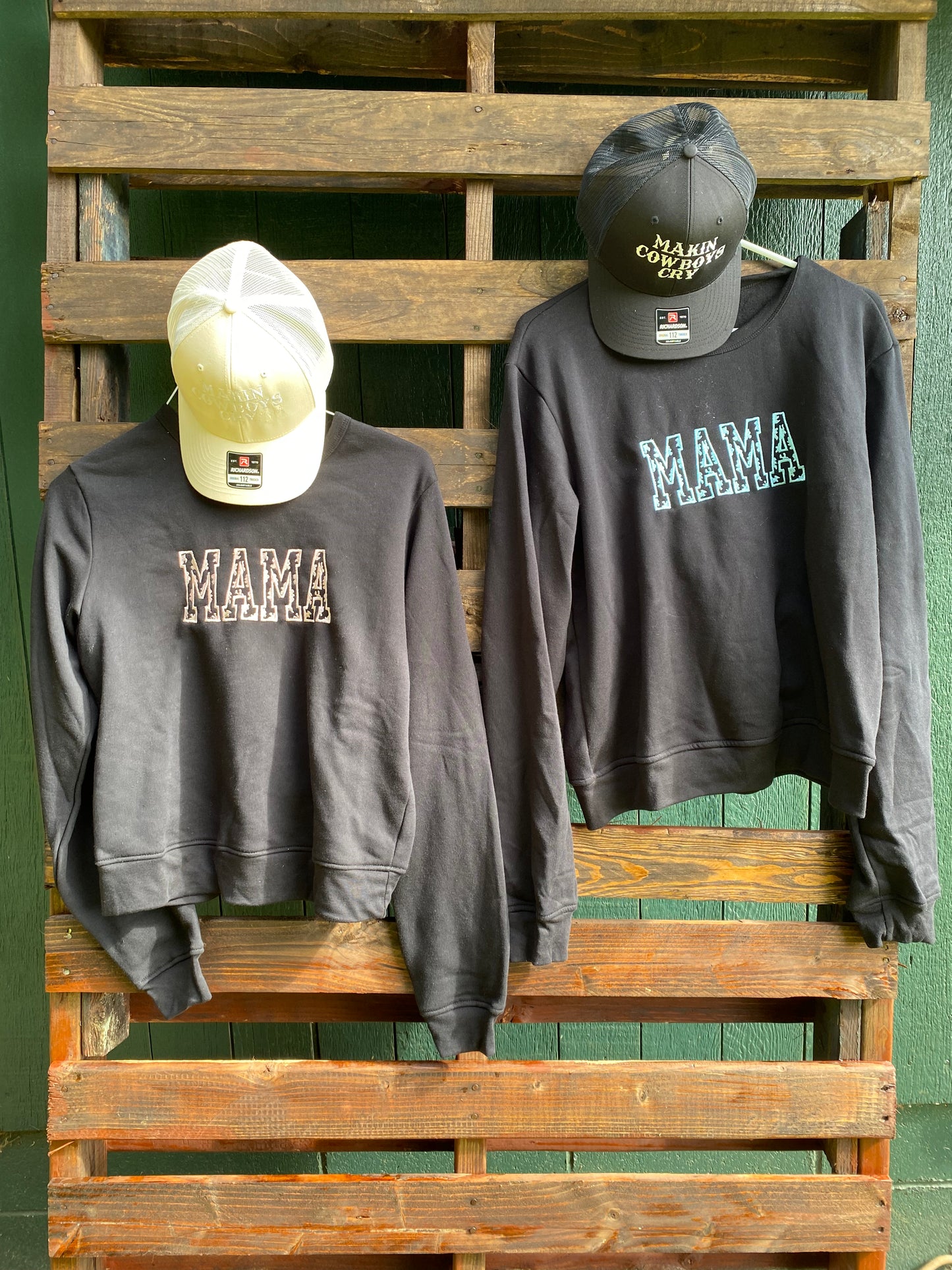 Mama Cowprint Pullover Sweatshirt