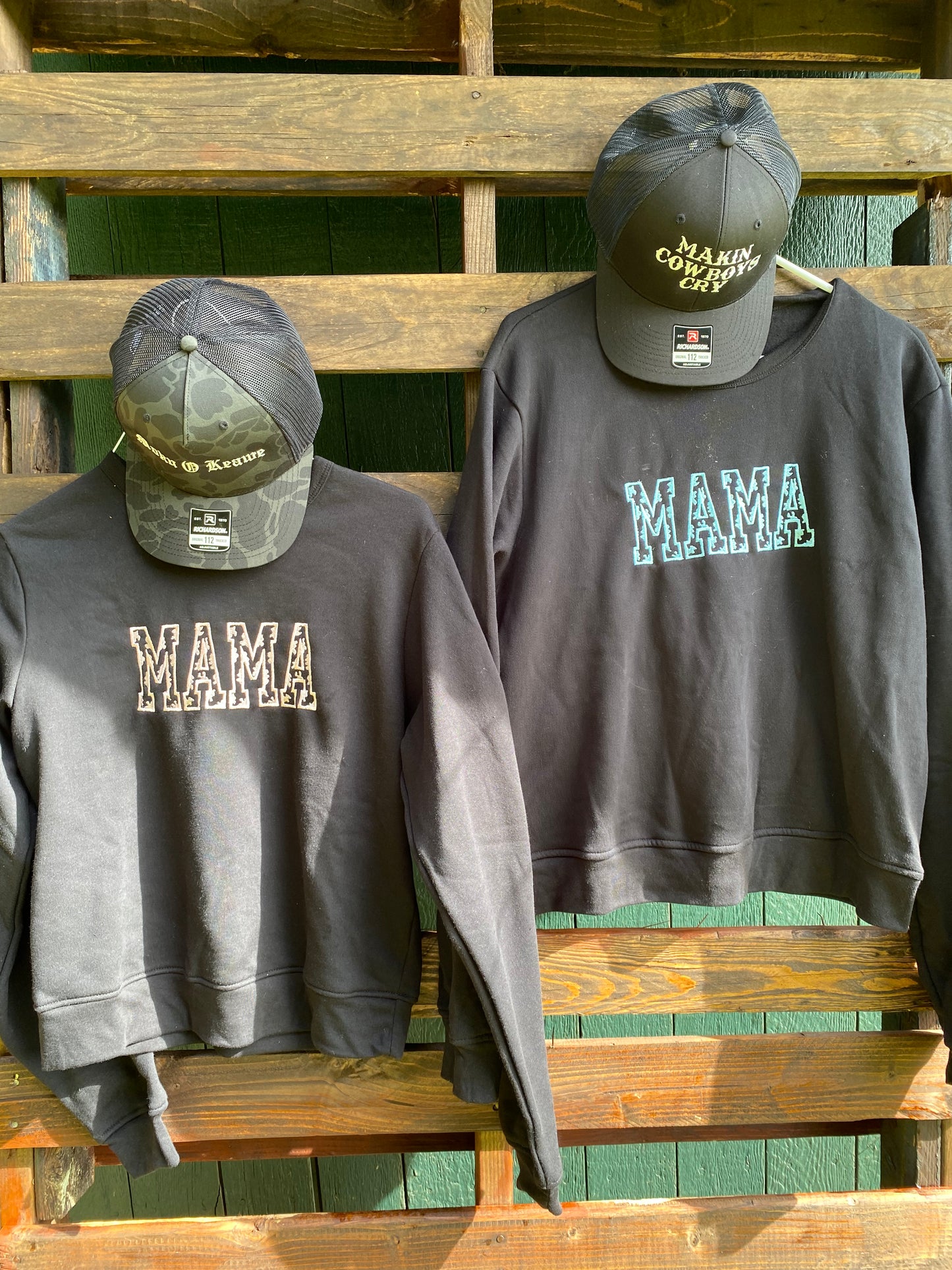 Mama Cowprint Pullover Sweatshirt