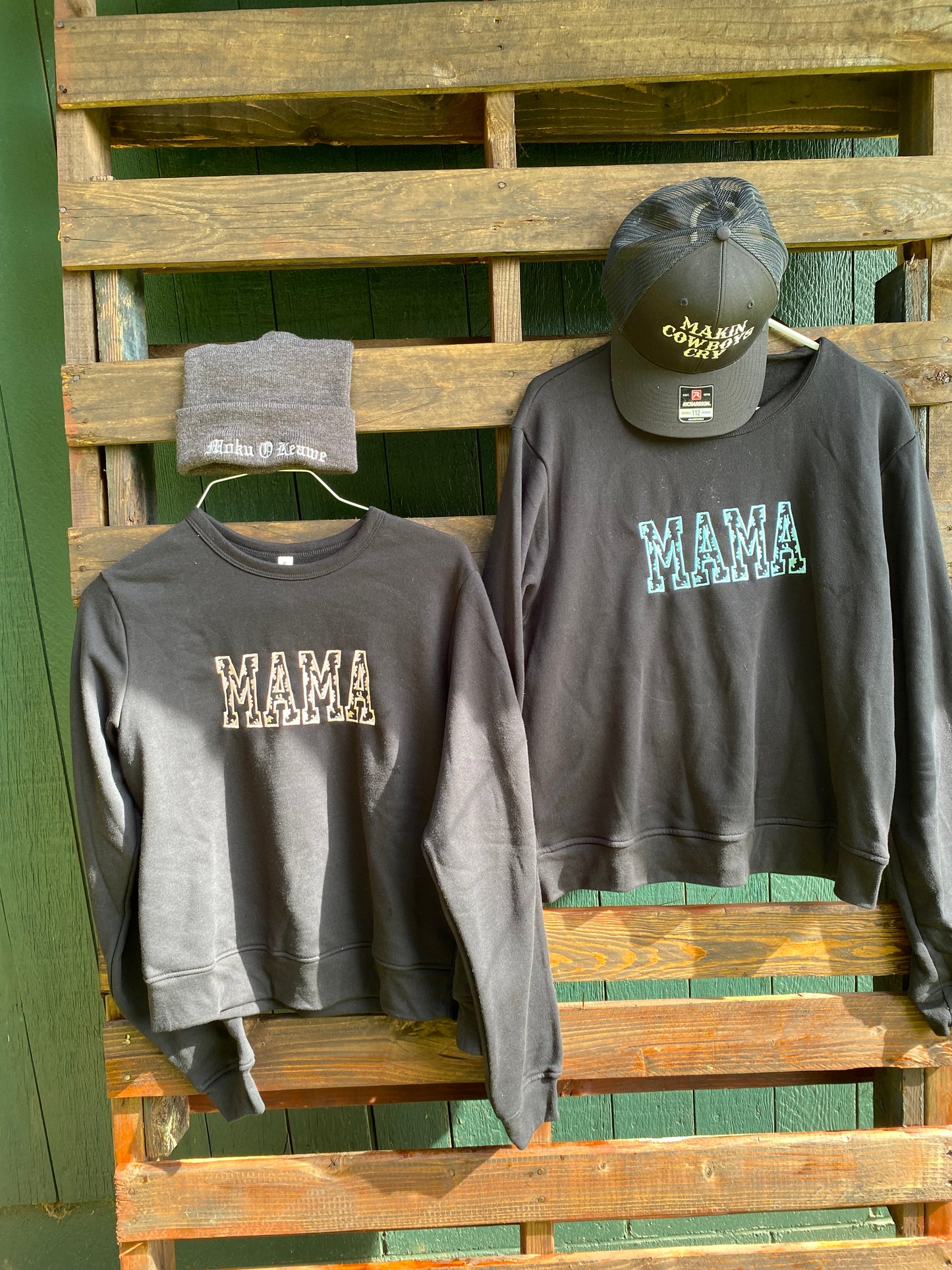 Mama Cowprint Pullover Sweatshirt
