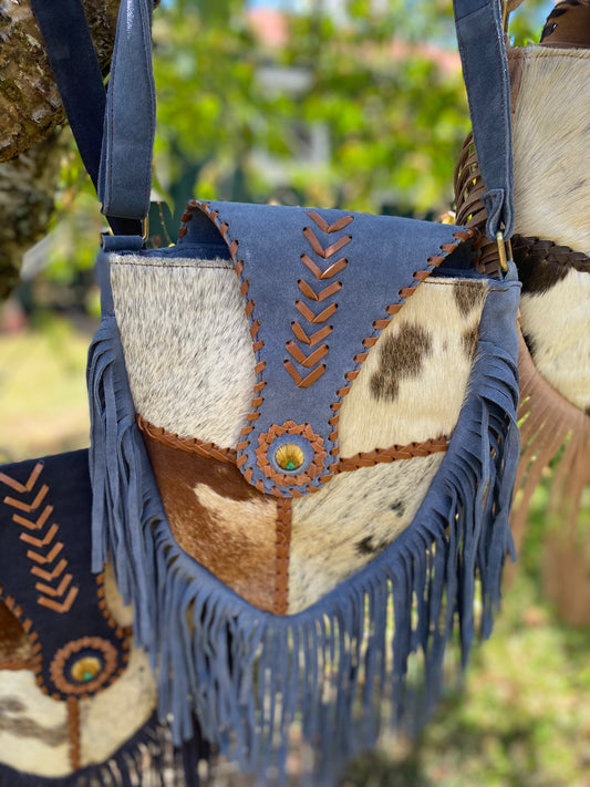 Cowhide x Leather Crossbody Purse- Available for a limited time only