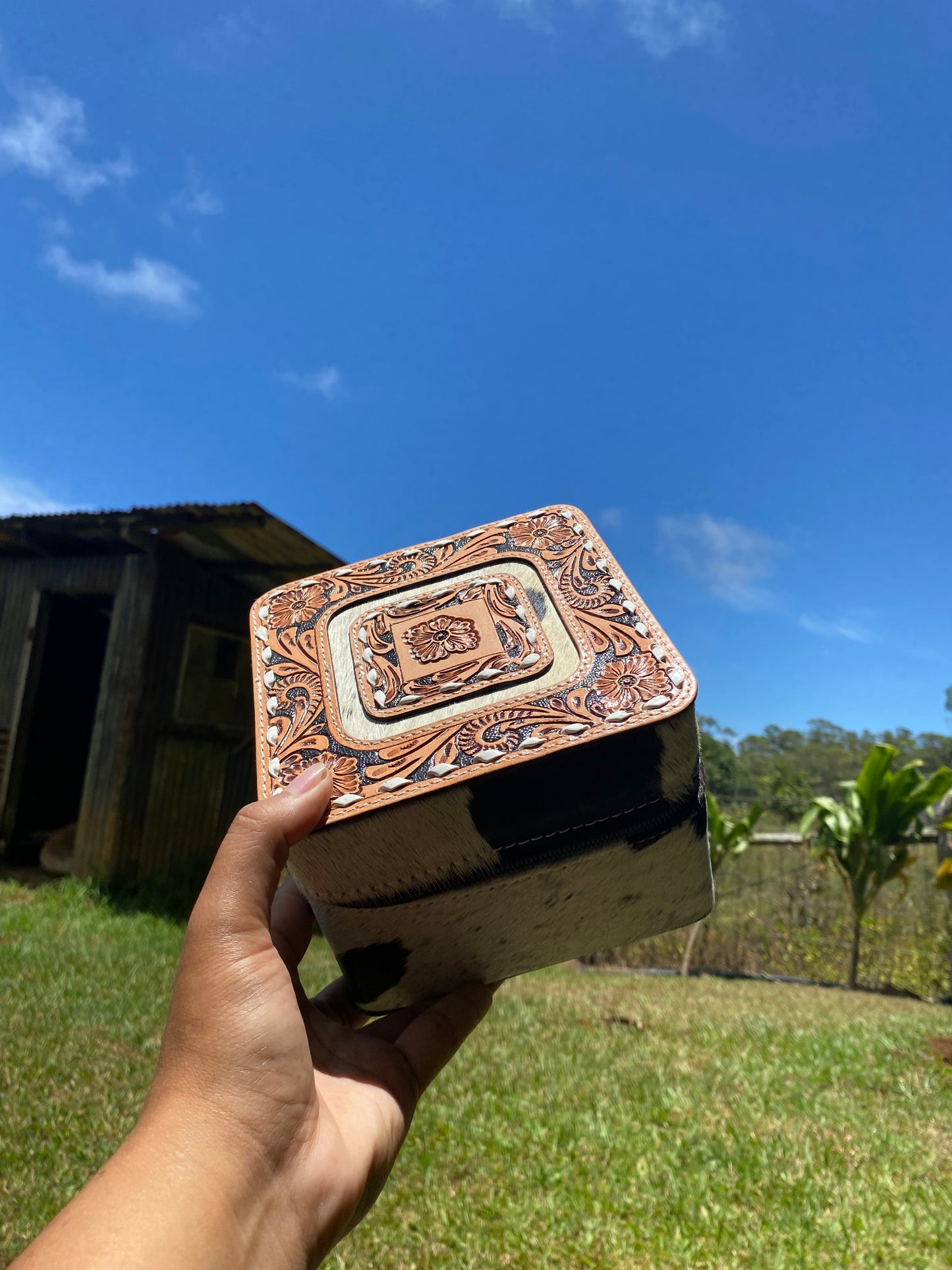 Leather x Cowhide Jewelry Case- Available for a limited time only